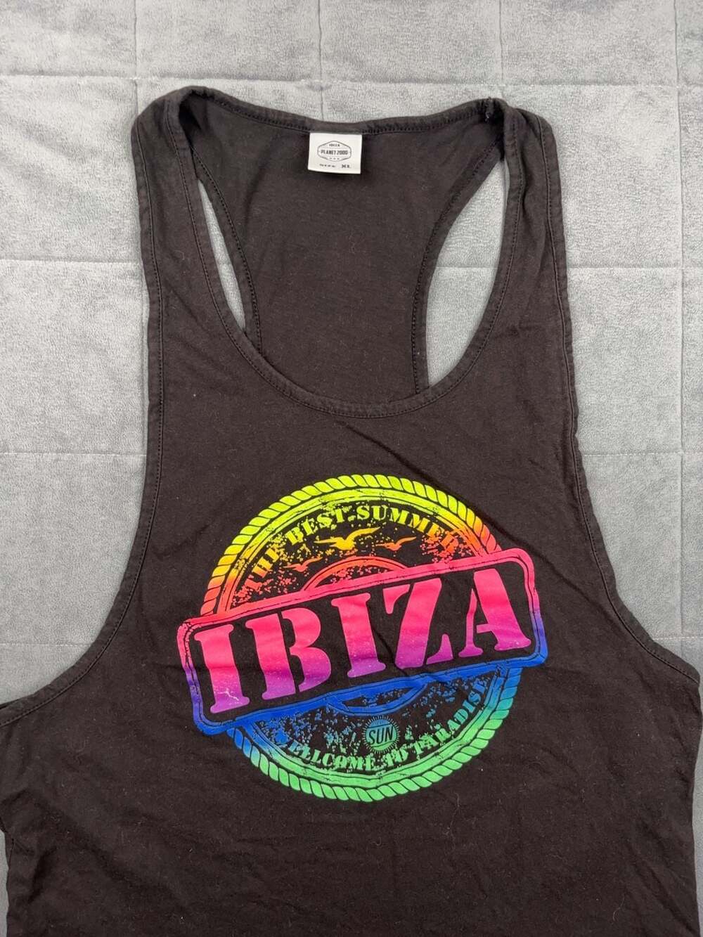 Planet 2000 Ibiza Graphic Racerback Tank Top Size XL